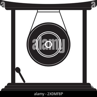 Icône de gong ou instrument de musique traditionnel indonésien, conception de symbole d'illustration vectorielle Illustration de Vecteur