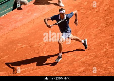 Monaco, Monaco. 11 avril 2024. Alexander Zverev lors du Rolex Monte-Carlo ATP Masters 1000 tennis le 11 avril 2024 au Monte Carlo Country Club de Roquebrune Cap Martin, près de Monaco. Photo de Victor Joly/ABACAPRESS.COM crédit : Abaca Press/Alamy Live News Banque D'Images