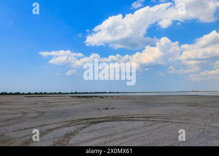 Vue d'un lac salé Ustrichnnoe (huîtres) dans la région de Kherson, Ukraine Banque D'Images