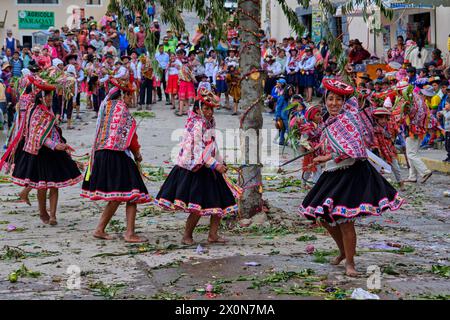 Pérou, province de Cuzco, ville de Lares, carnaval Banque D'Images