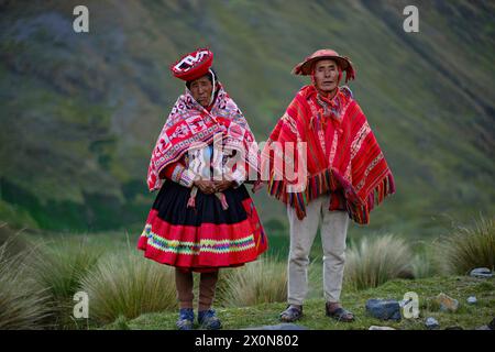 Pérou, province de Cuzco, Vallée sacrée des Incas, communautés andines, paysan quechua Banque D'Images