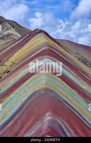 Pérou, province de Cuzco, Vinicunca, Montana de Siete Colores ou Rainbow Mountain Banque D'Images