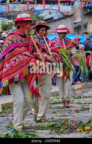 Pérou, province de Cuzco, ville de Lares, carnaval Banque D'Images