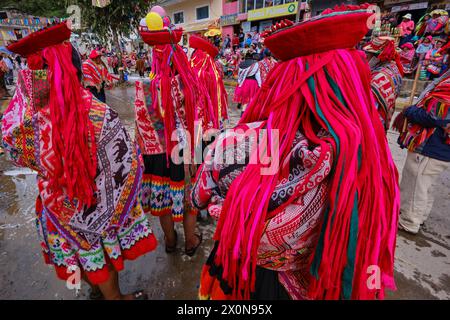 Pérou, province de Cuzco, ville de Lares, carnaval Banque D'Images