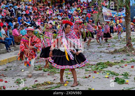 Pérou, province de Cuzco, ville de Lares, carnaval Banque D'Images