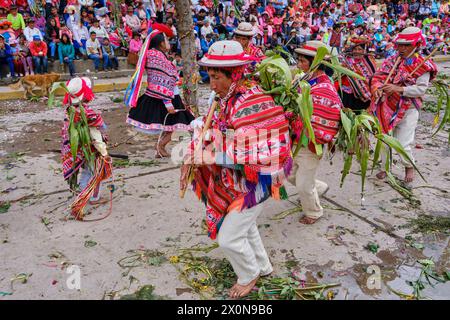 Pérou, province de Cuzco, ville de Lares, carnaval Banque D'Images