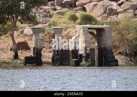 Ancien temple égyptien de Philae à Assouan, Égypte Banque D'Images