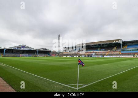 Vue générale de l'intérieur de Brunton Park, domicile de Carlisle United devant le match de Sky Bet League 1 Carlisle United vs Blackpool à Brunton Park, Carlisle, Royaume-Uni, 13 avril 2024 (photo de Gareth Evans/News images) Banque D'Images