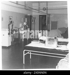 CASERNE ET HÔPITAL DE LA WEHRMACHT EN ALLEMAGNE - vue du service de pyscho-thérapie. Négatif photographique , Armée britannique du Rhin Banque D'Images