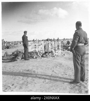 L'ARMÉE POLONAISE DANS LE SIÈGE DE TOBROUK, 1941 - prisonniers de guerre allemands creusant des tranchées alors qu'ils étaient gardés par la police militaire de la Brigade indépendante polonaise de fusils des Carpates à Tobrouk Armée britannique, Armée polonaise, Forces armées polonaises à l'Ouest, Brigade indépendante de fusils des Carpates, rats de Tobrouk Banque D'Images