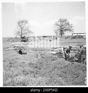 CINQUIÈME ARMÉE : TÊTE DE PONT ANZIO - DIVERS - - H.Q. NO 3 SQDN. Position avec les bâtiments de la Cogna sur l'horizon. Négatif photographique, Armée britannique Banque D'Images