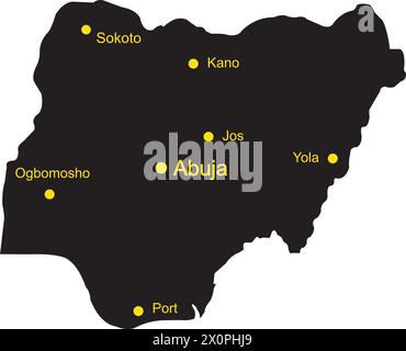 Carte de Nigeria ikon illustration vectorielle conception simple Illustration de Vecteur