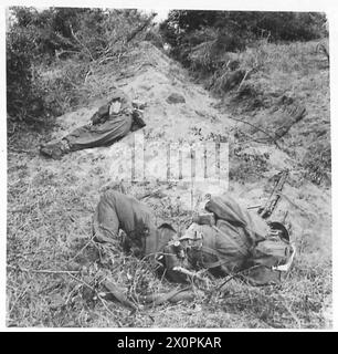 Deux victimes du 1er bataillon Green Howards sont documentées lors de l'offensive Anzio par la 5e armée. Banque D'Images