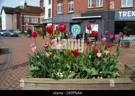 Chesham, Buckinghamshire, Royaume-Uni. 13 avril 2024. C'était une chaude journée ensoleillée aujourd'hui dans la ville de Chesham dans le Buckinghamshire alors que les gens allaient faire leurs courses. Crédit : Maureen McLean/Alamy Live News Banque D'Images