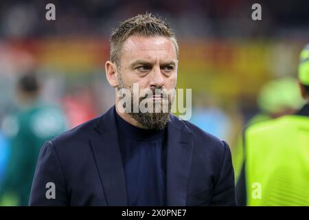 Milan, Italie - 11 avril 2024 - Milan vs Roma Europa League - sur la photo : daniele de rossi entraîneur-chef AS roma Banque D'Images