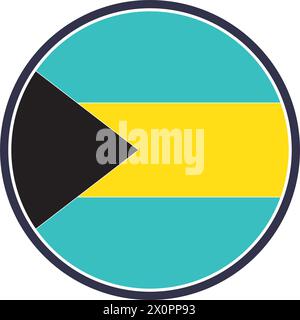 Vecteur drapeau Bahamas isolé sur fond blanc. Illustration de Vecteur