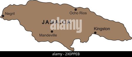 Carte de conception d'illustration vectorielle jamaïque Illustration de Vecteur