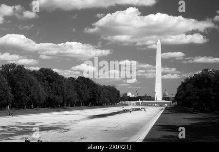 Lors de la construction du Monument de Washington USA Banque D'Images