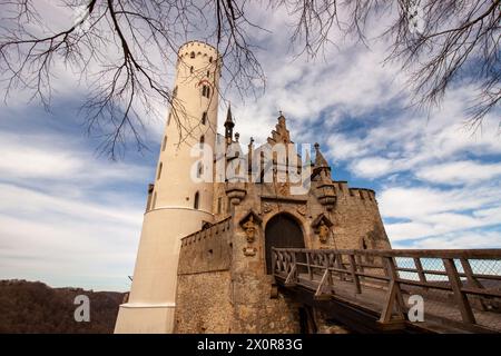 Les lieux uniques de l'Alb souabe en Allemagne. Château Lichtenstein en Allemagne Banque D'Images