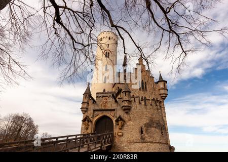 Les lieux uniques de l'Alb souabe en Allemagne. Château Lichtenstein en Allemagne Banque D'Images