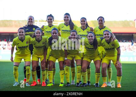 Barcelone, Espagne. 13 avril 2024. Barcelone, Espagne, 13 avril 2024 : joueurs du Villarreal FC lors du match de football de Liga F entre le FC Barcelone et Villarreal au stade Johan Cruyff de Barcelone, Espagne (Judit Cartiel/SPP) crédit : SPP Sport Press photo. /Alamy Live News Banque D'Images