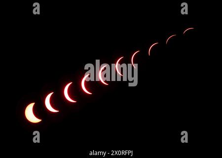 2024 éclipse solaire vue de l'Ontario, Canada, à 99% de la totalité Banque D'Images
