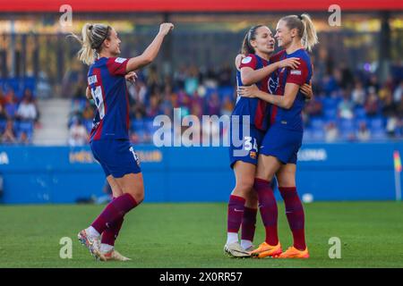 Barcelone, Espagne. 13 avril 2024. Barcelone, Espagne, 13 avril 2024 : lors du match de football de Liga F entre le FC Barcelone et Villarreal au stade Johan Cruyff de Barcelone, Espagne (Judit Cartiel/SPP) crédit : SPP Sport Press photo. /Alamy Live News Banque D'Images