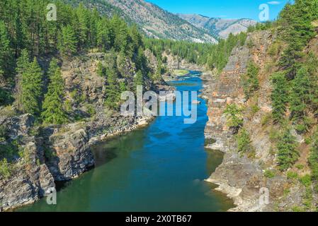Gorge d'Alberton, sur la rivière Clark Fork près d'Alberton, Montana Banque D'Images