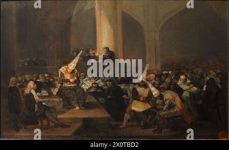 Goya, le Tribunal d'Inquisition, c. 1808-12. Goya déteste l'inquisition et la décrit en termes durs un certain nombre de fois, et la satirit dans des œuvres telles que son Sabbat des sorcières de 1820 à 1823. Banque D'Images