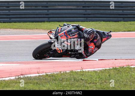 Austin, Texas, États-Unis. 13 avril 2024. MAVERICK VINALES, pilote espagnol d'Aprilia Racing (12 ans), vainqueur de la course de sprint au Grand Prix MotoGP Red Bull des Amériques sur le circuit des Amériques. (Crédit image : © Mark Fann/ZUMA Press Wire) USAGE ÉDITORIAL SEULEMENT! Non destiné à UN USAGE commercial ! Banque D'Images