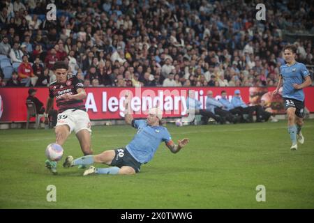 Sydney, Aus. 13 avril 2024. Sydney, Australie, Sam. 13 avril 2024 Sydney FC v Western Sydney Wanderers - ALeague (hommes) au Allianz Stadium Sam. 13 avril 2024, Sydney, Australie. (Patricia Pérez Ferraro/SPP) crédit : photo de presse SPP Sport. /Alamy Live News Banque D'Images