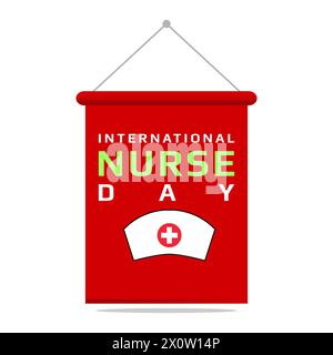 Illustration vectorielle de jour d'infirmière suspendue bannière ou conception d'affiche avec texte de typographie journée internationale d'infirmière Illustration de Vecteur