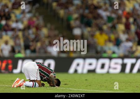 RIO DE JANEIRO, BRÉSIL - 13 AVRIL : LE CANO ALLEMAND de Fluminense semble abattu lors du match entre Fluminense et Red Bull Bragantino dans le cadre de Brasileirao 2024 au stade Maracana le 13 avril 2024 à Rio de Janeiro, Brésil. Banque D'Images