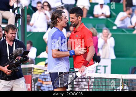 Monaco, Moldavie. 12 avril 2024. Novak Djokovic lors du Rolex Monte-Carlo ATP Masters 1000 le 12 avril 2024 au Monte Carlo Country Club de Roquebrune Cap Martin près de Monaco. Photo de Victor Joly/ABACAPRESS.COM crédit : Abaca Press/Alamy Live News Banque D'Images