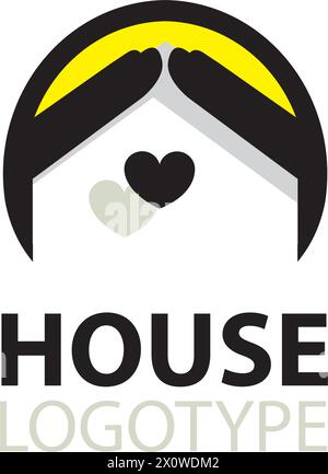 Logo illustration de Moon House adapté à la société immobilière Illustration de Vecteur