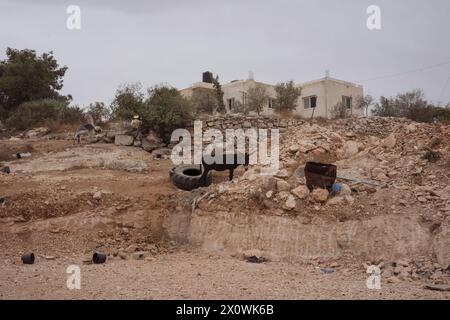 Le village palestinien d'at-Tuwani dans la Westbank Banque D'Images