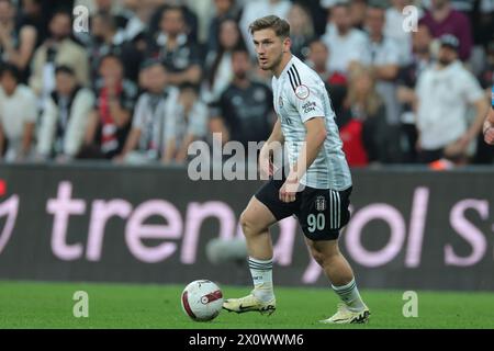 Istanbul, Turquie. 13 avril 2024. Istanbul, Turquie, 13 avril 2024 : Semih Kilicsoy (90 Besiktas) lors du match de football de la Super League turque entre Besiktas et Samsunspor au stade Tupras, Turquie. (EO/SPP) crédit : photo de presse sportive SPP. /Alamy Live News Banque D'Images