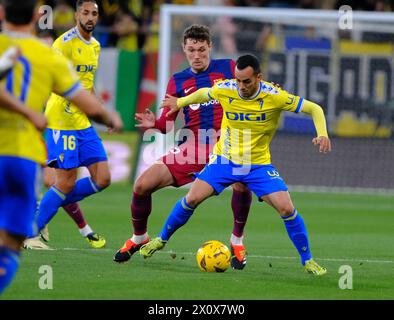 Cadix, Espagne. 13 avril 2024. La Liga EA Sports match entre le Cadix CF et le FC Barcelone au Nuevo Mirandilla le 13 avril 2024 à Cadix, Espagne. 900/cordon Press Credit : CORDON PRESS/Alamy Live News Banque D'Images