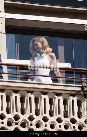 Milan, Zendaya, Mike Faist, Josh O'Connor et Luca Guadagnino arrivent au photocall à l'occasion de la sortie du film Challengers au Terrazza Duomo 21. Sur la photo : Zendaya Banque D'Images