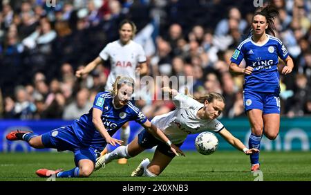 Tottenham, Royaume-Uni. 14 avril 2024. Demi-finale de la FA Cup Adobe pour femme. Tottenham Hotspur V Leicester City. Tottenham Hotspur Stadium. Tottenham. Pendant la demi-finale de Tottenham Hotspur V Leicester City Adobe Womens FA Cup au Tottenham Hotspur Stadium, Tottenham. Crédit : Sport in Pictures/Alamy Live News Banque D'Images