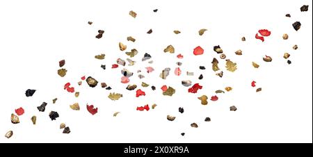 Éclaboussure de poivre moulue isolée sur fond blanc Banque D'Images