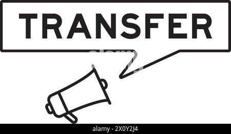 Icône mégaphone avec bulle de parole dans le transfert de mot sur fond blanc Illustration de Vecteur