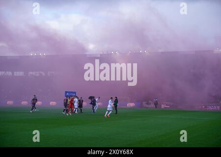 Match de Superliga entre le FC Midtjylland et le FC Copenhagen au MCH Arena à Herning dimanche 14 avril 2024. (Photo : Henning Bagger/Scanpix 2024) Banque D'Images