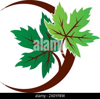 icône d'une feuille d'érable. illustration raster, modèle de logo d'arrière-plan. Illustration de Vecteur
