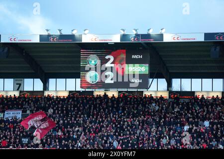 Match de Superliga entre le FC Midtjylland et le FC Copenhagen au MCH Arena de Herning, dimanche 14 avril 2024. (Photo : Henning Bagger/Scanpix 2024) Banque D'Images