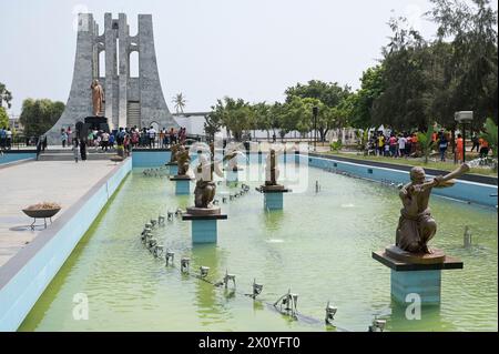 GHANA, Accra, Kwame Nkrumah Mausoleum and Memorial Park, dédié à la mémoire du grand panafricaniste et du premier président du Ghana après l'indépendance 1957 Mr. Osagyefo Dr Kwame Nkrumah / GHANA, Accra, Kwame Nkrumah Mausoleum und Memorial Park, in Gedenken an den ersten Präsidenten Kwame Nkrumah von Ghana nach der Unabhängigkeit Banque D'Images