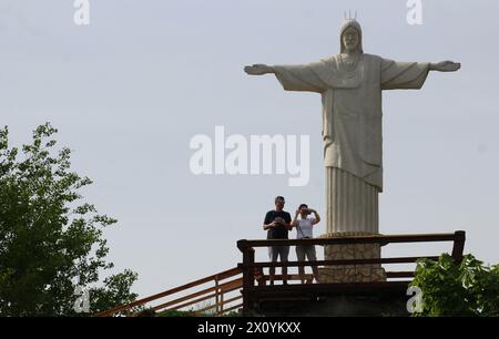 La plus haute statue tchèque de Jésus-Christ inspirée par la statue du Christ à Rio de Janeiro à Uzice, République tchèque, le 13 avril 2024. (CTK photo/Milos Rum Banque D'Images