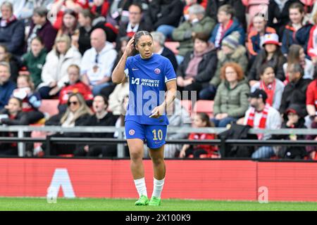 Leigh, Royaume-Uni. 14 avril 2024. Lauren James de Chelsea Women, lors de la demi-finale de la Coupe Adobe Women's FA Cup Manchester United Women vs Chelsea FC Women au Leigh Sports Village, Leigh, Royaume-Uni, le 14 avril 2024 (photo par Cody Froggatt/News images) à Leigh, Royaume-Uni le 14/04/2024. (Photo de Cody Froggatt/News images/Sipa USA) crédit : Sipa USA/Alamy Live News Banque D'Images