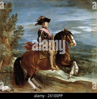 Le Portrait équestre de Philippe IV est un portrait de Philippe IV d'Espagne à cheval, peint par Diego Velázquez Banque D'Images