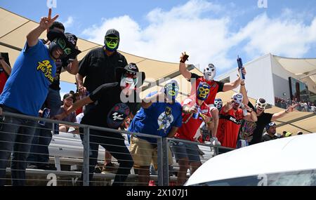 Austin, Texas, États-Unis. 14 avril 2024. Les fans de MotoGP s'amusent au circuit of the Americas (crédit image : © Hoss McBain/ZUMA Press Wire) USAGE ÉDITORIAL SEULEMENT ! Non destiné à UN USAGE commercial ! Crédit : ZUMA Press, Inc/Alamy Live News Banque D'Images
